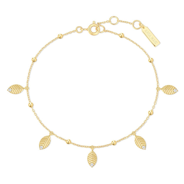 Ania Haie gold leaf station bracelet