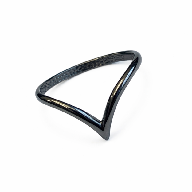 Ruthenium sølv ring V 2mm