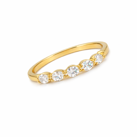 Forgylt sølv ring med 5x dråpezirconer