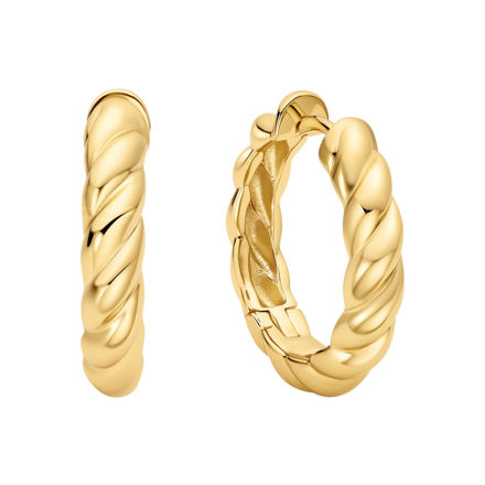 Ania Haie gold twisted huggie hoop earrings