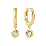 Ania Haie gold dangling mint green hoop earrings