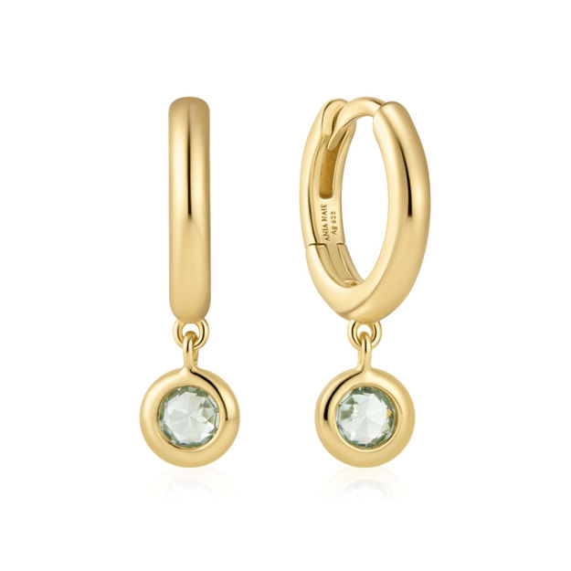 Ania Haie gold dangling mint green hoop earrings