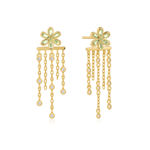 Ania Haie gold floral tassel drop stud earrings 