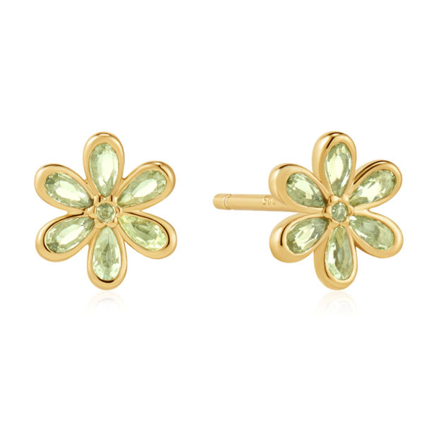 Ania Haie gold mint green floral stud earrings