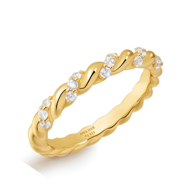 Ania Haie gold sparkle twisted ring