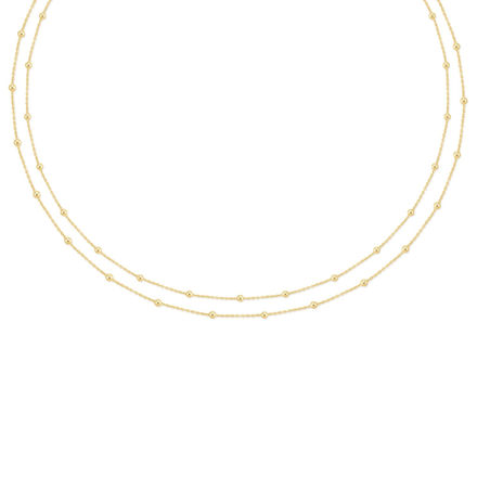 Ania Haie gold double chain bead necklace