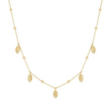 Ania Haie gold leaf station necklace