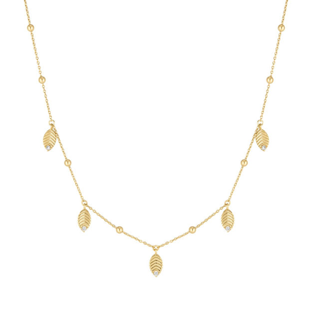 Ania Haie gold leaf station necklace