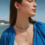 Ania Haie gold leaf station necklace