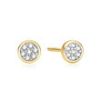 Ania Haie gold small pave disc stud earrings