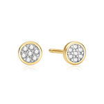 Ania Haie gold small pave disc stud earrings