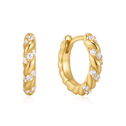 Ania Haie gold sparkle twisted hoop earrings