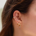 Ania Haie gold dangling sparkle hoop earrings