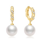 Ania Haie gold shell pearl dangling twisted earrings