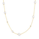 Ania Haie gold asymmetric shell pearl necklace