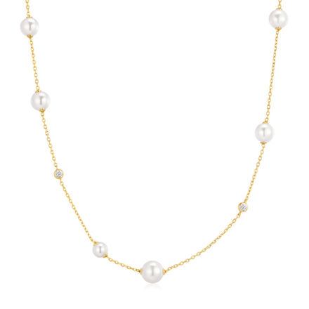 Ania Haie gold asymmetric shell pearl necklace
