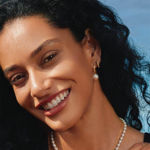 Ania Haie gold shell pearl dangling twisted earrings