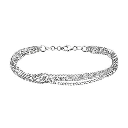 Rhodinert sølv armlenke 5-radig panzer 2.5mm + 1.5mm 18+2cm