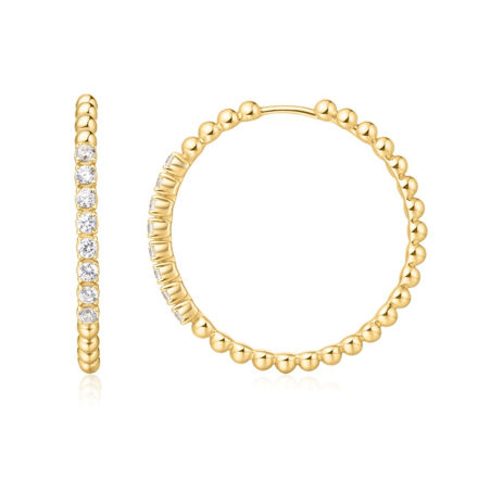 Ania Haie gold large claw sphere hoop earrings