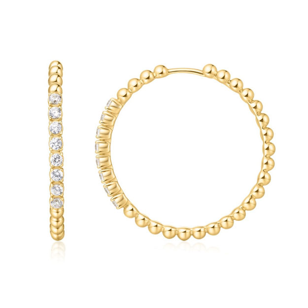 Ania Haie gold large claw sphere hoop earrings