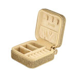 Sif Jakobs reisesmykkeskrin gull glitter 100x100x50mm