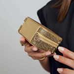 Sif Jakobs reisesmykkeskrin gull glitter 100x100x50mm