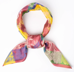 Almoge silkesjerf gult, rødt, blått & grønt