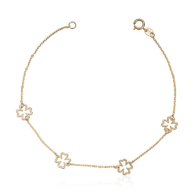 Gull armlenke 585 kløver 19cm