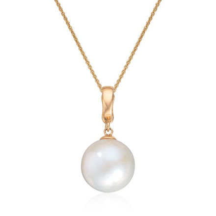 Gull anheng 585 13mm ferskvannsperle med klips