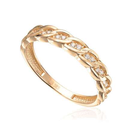 Gull ring 585 snaret med Cubic Zirconia