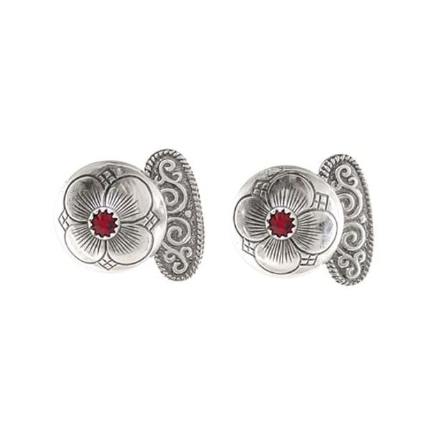 Mansjettknapper med rød stein