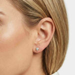 Sif Jakobs forgylt sølv øredobber Sardinien Uno med Cubic Zirconia