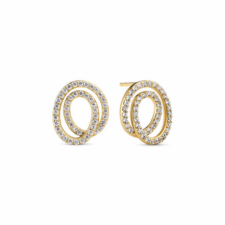 Sif Jakobs forgylt sølv øredobber Spirale Due Piccolo med Cubic Zirconia