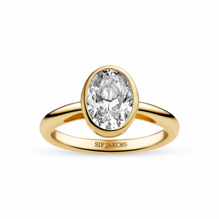 Sif Jakobs forgylt sølv ring Sardinien Ovale Grande med Cubic Zirconia