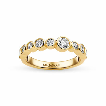Sif Jakobs forgylt sølv ring Sardinien med Cubic Zirconia