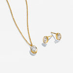 Sif Jakobs forgylt sølv øredobber Sardinien Ovale med Cubic Zirconia