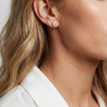 Sif Jakobs forgylt sølv øredobber Sardinien Ovale med Cubic Zirconia