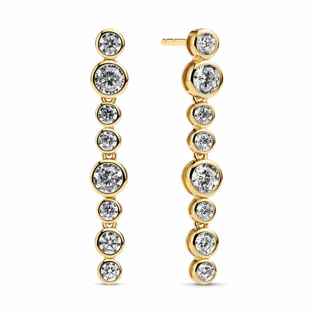 Sif Jakobs forgylt sølv øreheng Sardinien Lungo Piccolo med Cubic Zirconia