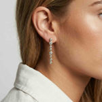 Sif Jakobs forgylt sølv øreheng Sardinien Lungo Piccolo med Cubic Zirconia