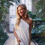 Sif Jakobs forgylt sølv øreheng Sardinien Lungo Piccolo med Cubic Zirconia