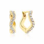 Sif Jakobs forgylt sølv øreringer Ellera Waves Medio med Cubic Zirconia