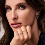 Sif Jakobs forgylt sølv øreringer Ellera Waves Medio med Cubic Zirconia