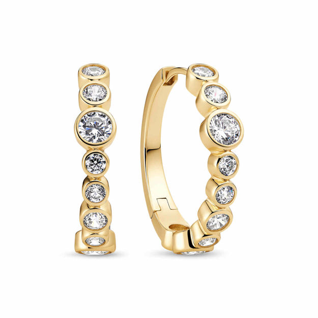 Sif Jakobs forgylt sølv øreringer Sardinien Creolo med Cubic Zirconia