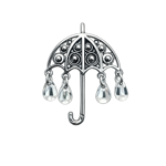 17.mai sløyfe mellomstor Paraply oksidert sølv