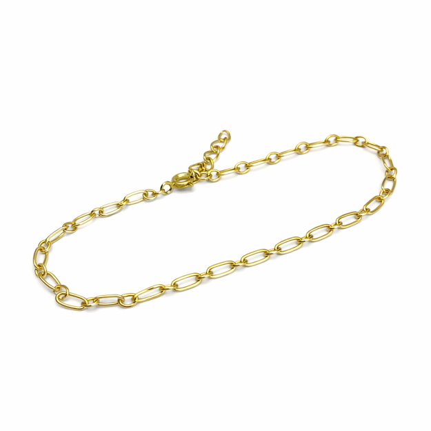 Forgylt sølv armbånd Anker 3mm 17+2cm