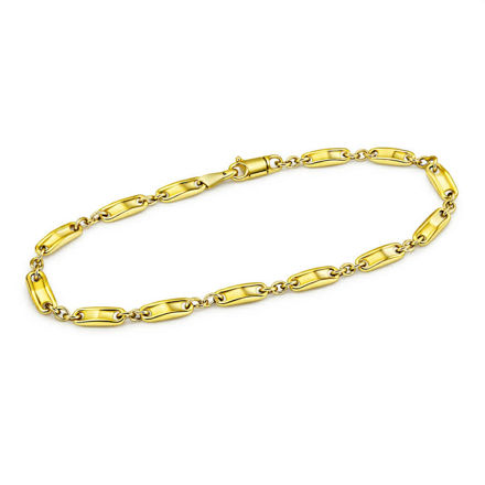 Gull 585 armbånd ruter 19cm