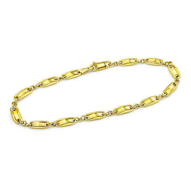 Gull 585 armbånd ruter 19cm