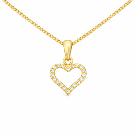 Forgylt sølv anheng åpent hjerte med zirconer 42cm