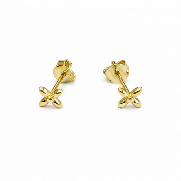 Forgylt sølv øredobber blomst