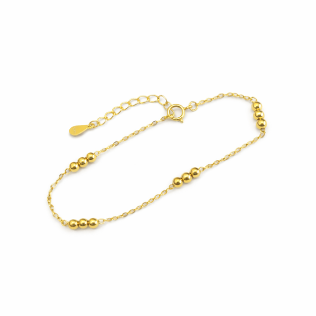 Caia Silver forgylt armbånd med kuler 16+3cm